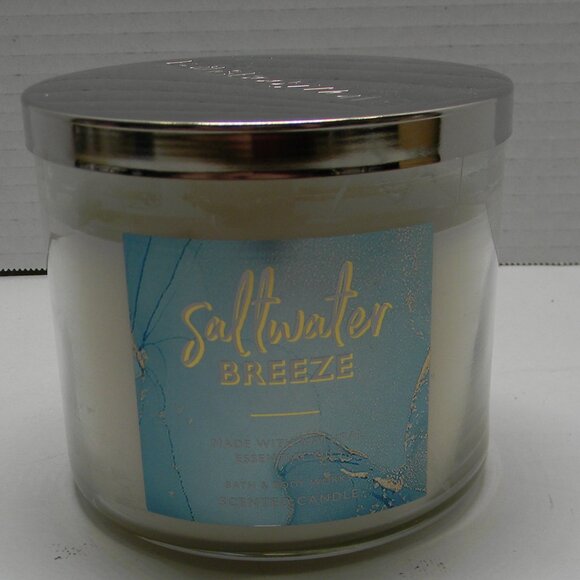 Bath & Body Works Saltwater Breeze 3-wick Candle SEE FULL DESC - Picture 4 of 4